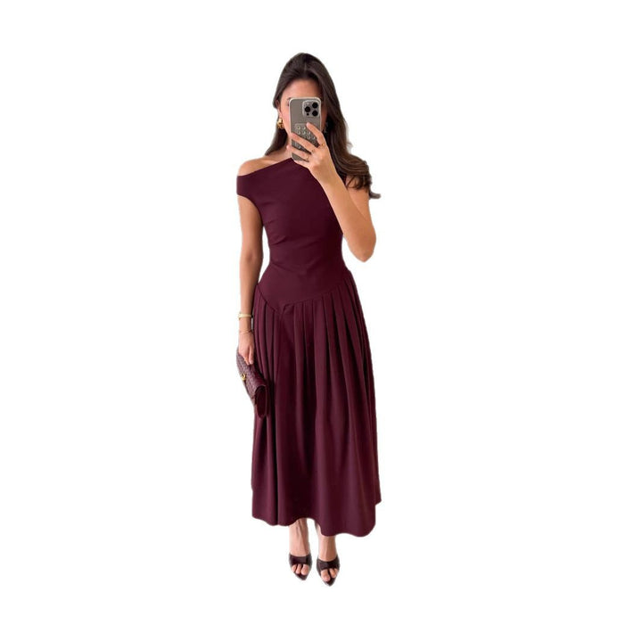 Damer Off-Shoulder Plisseret Aftenkjole Stilla