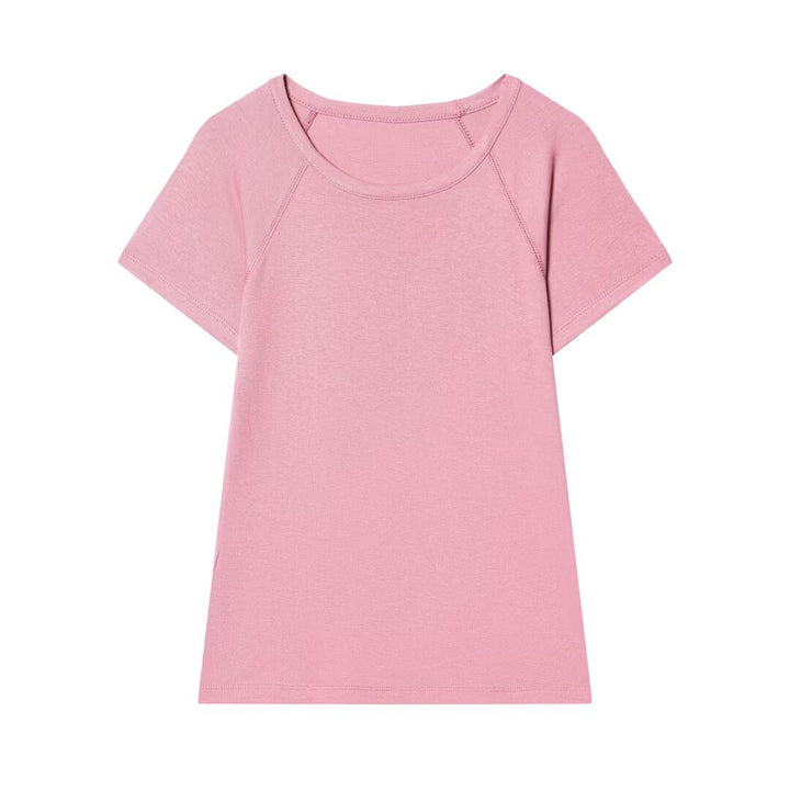 Dame Casual T-shirt med rund halsudskæring og behagelige raglanærmer Skovae