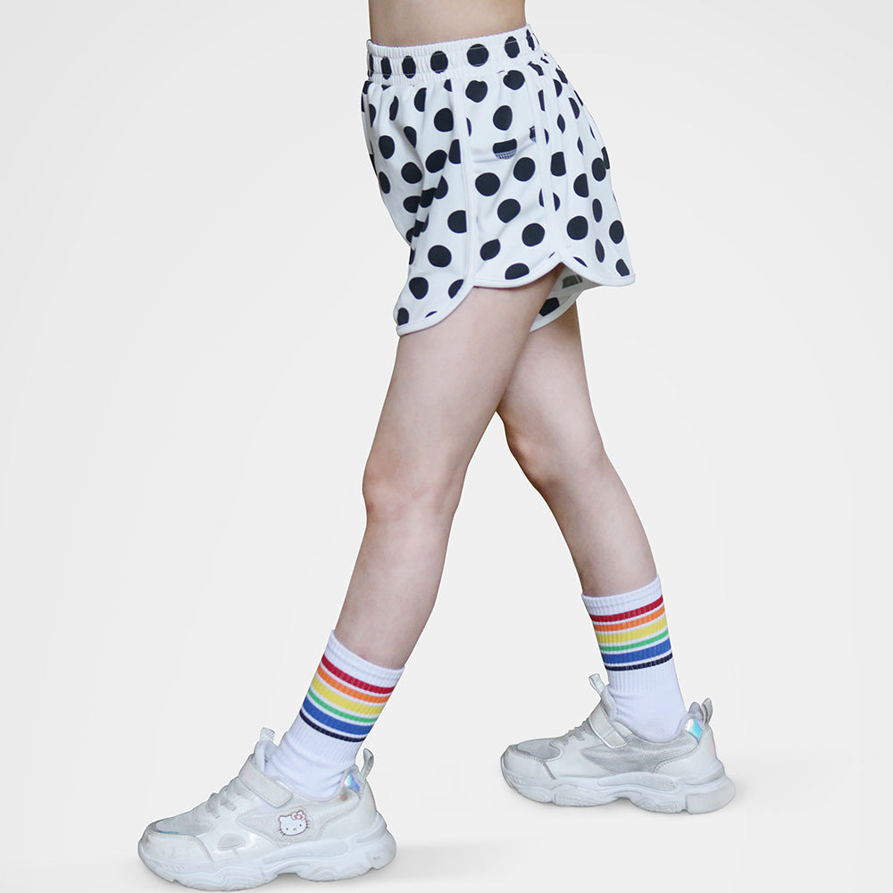Dame Sportsløbeshorts med fashionable ternet mønster og behagelig elastisk linning Stilla