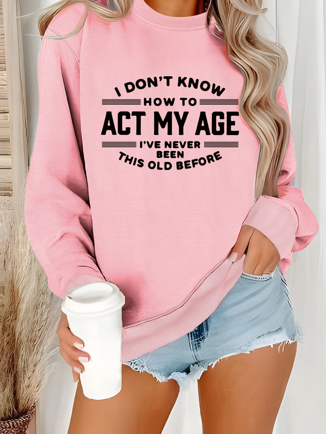 Kvinders sweatshirt med humoristisk print og afslappet pasform Stilla