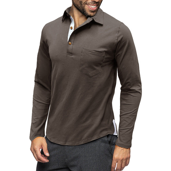 Stilla | Langærmet Poloshirt Slim Fit Bombulblanding Brystlomme