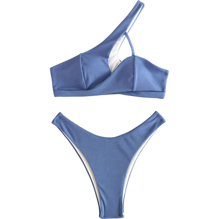 Dame stilfuld asymmetrisk bikini med raffineret indpakningslook Skovae