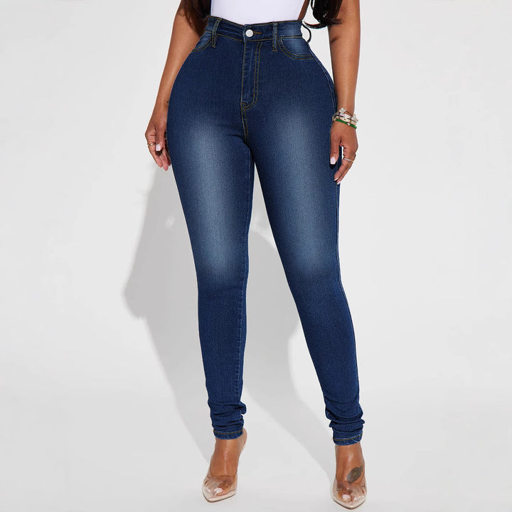 Dame højtaljede skinny jeans med figurnær design og komfortabel stretch Stilla