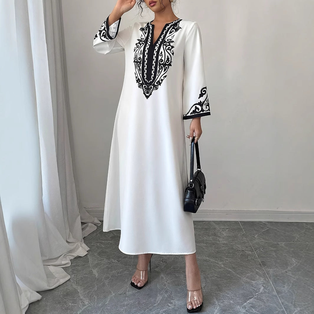 Femme broderet Maxikjole med elegante detaljer Stilla