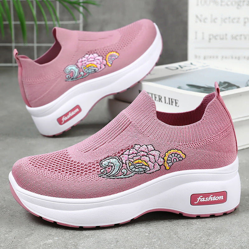 Femme Broderet Komfort Performance Sneakers Stilla