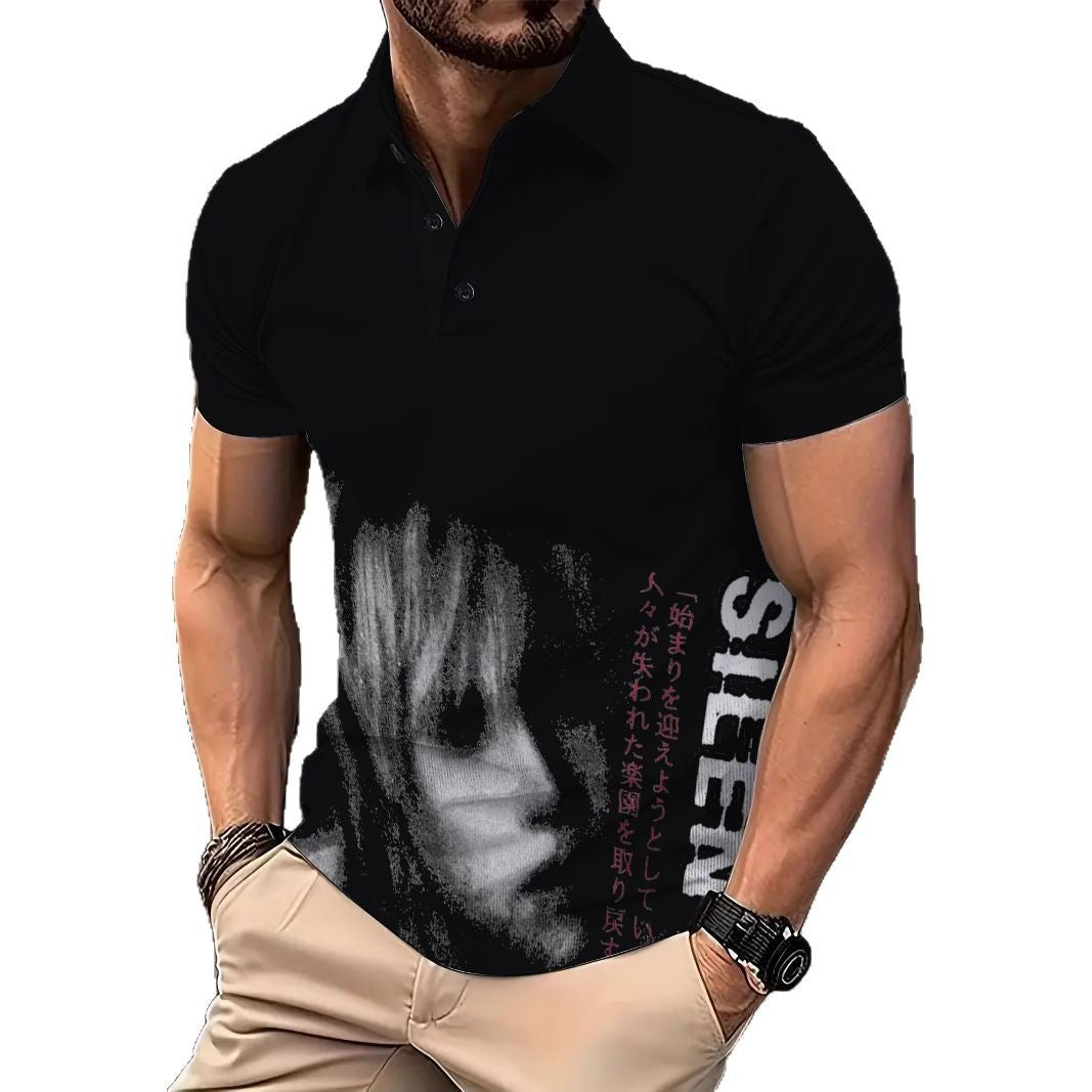 Herre poloshirt med kreativ grafisktryk og åndbar bomuld Stilla