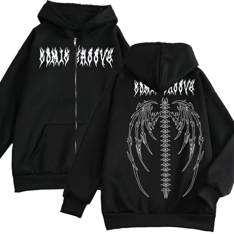 Kvindernes hoodiejakke med markant gotisk design og komfortabel pasform Skovae