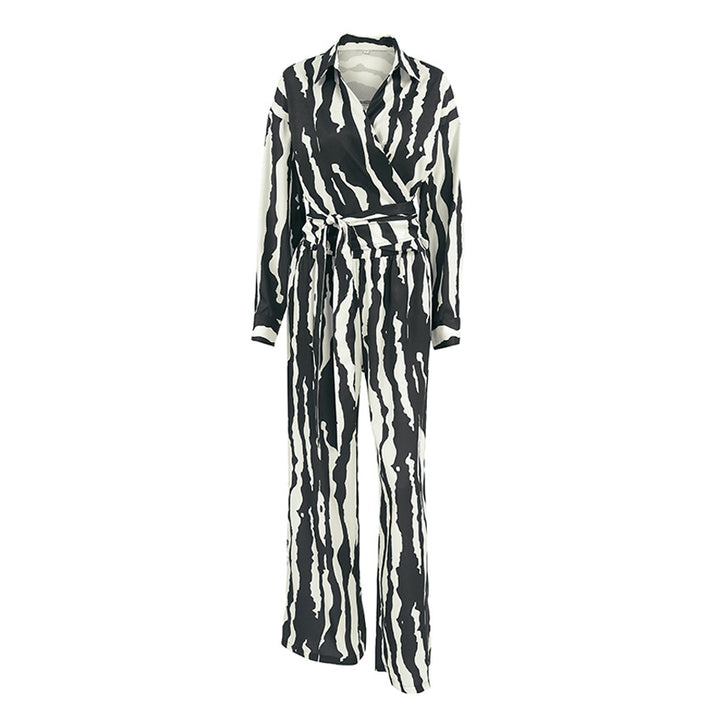 Dame jumpsuit med eksklusivt zebra-mønster og figursyet design Stilla