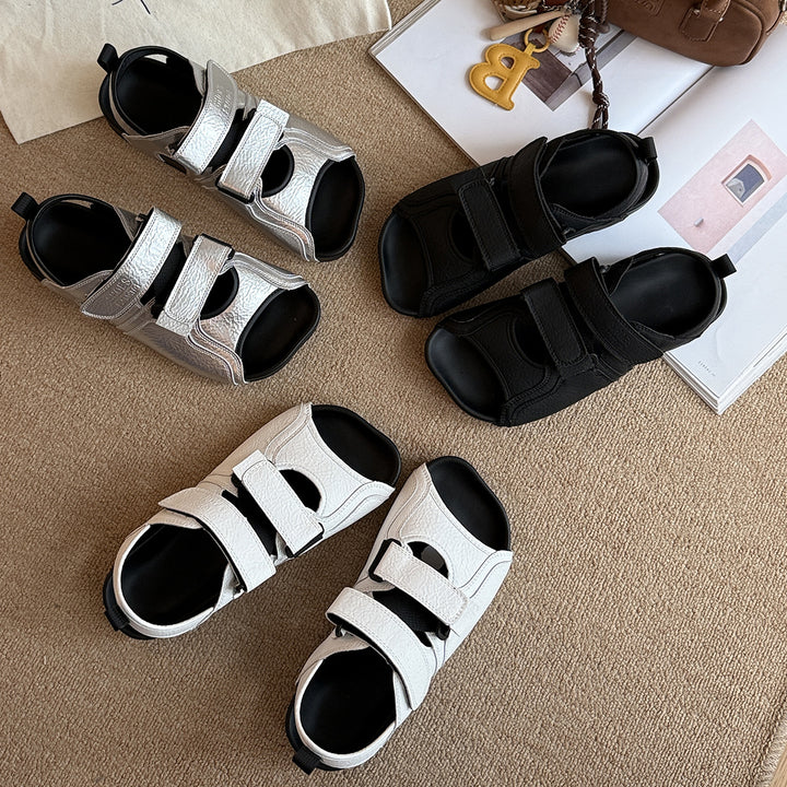 Femme justerbare komfortsandaler med velcro Stilla