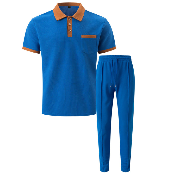Herre elegant poloshirt og komfortabel joggingbukser sæt Stilla