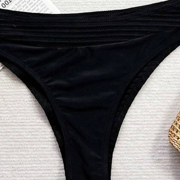 Dame bikini sæt med raffineret indpakning top og højtaljede trusser Skovae