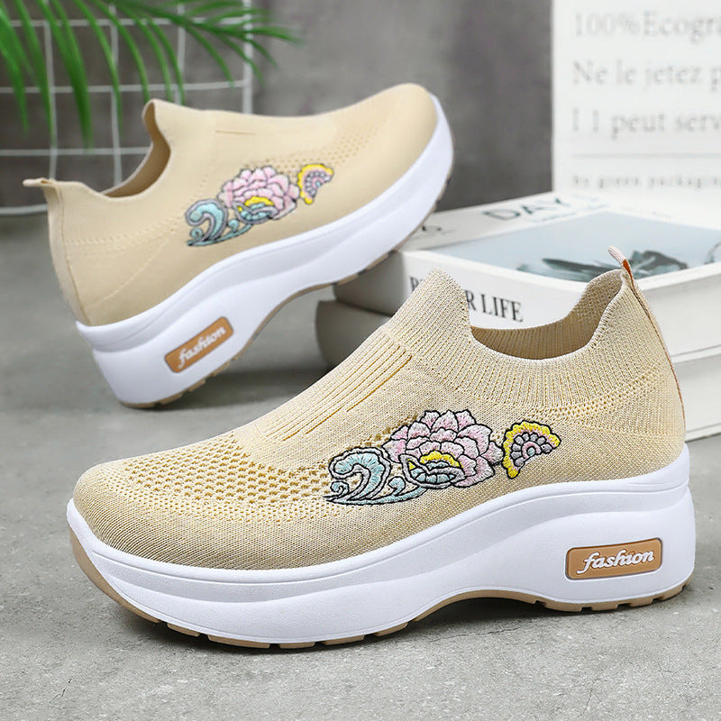 Femme Broderet Komfort Performance Sneakers Stilla