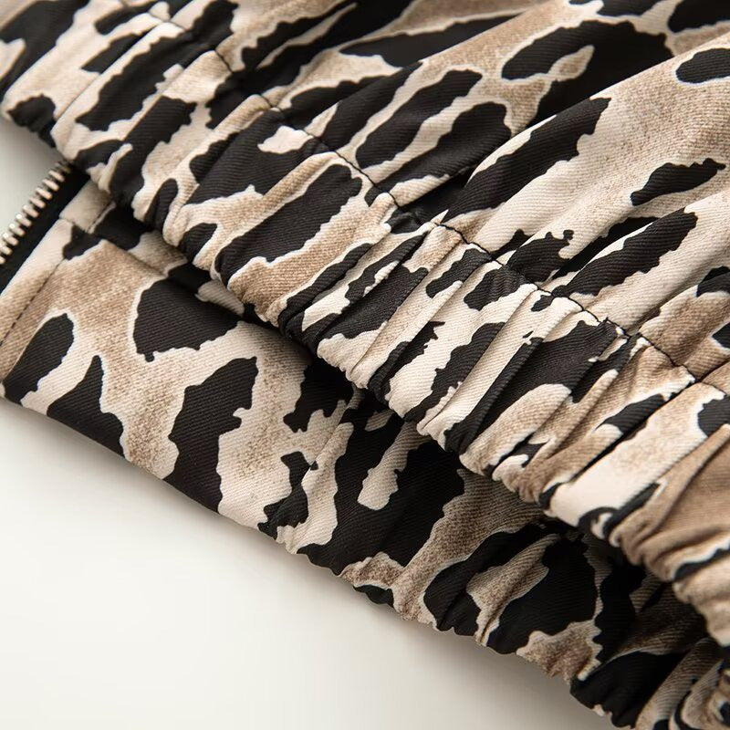 Dames mode bomberjakke med iøjnefaldende leopardprint Stilla