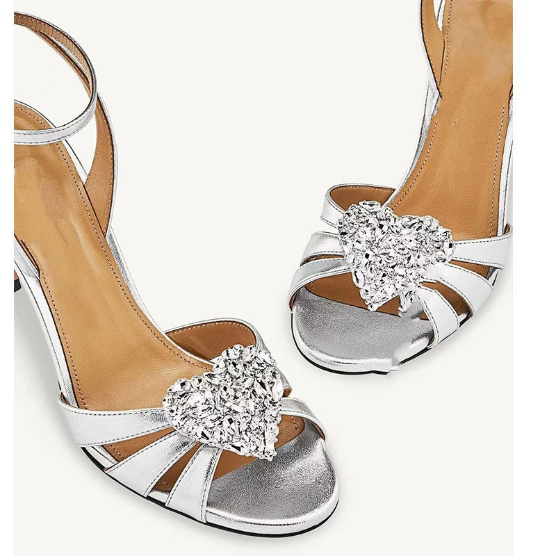 Femme Strappy Højhælede Sandaler med Strass-Accent Stilla