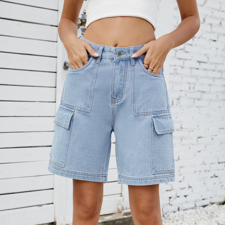 Dame Cargo-shorts med sidelommer og høj talje Stilla