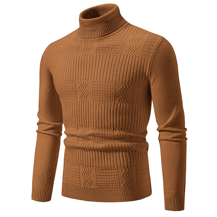 Herrer rullekrave sweater med strukturelt design Stilla