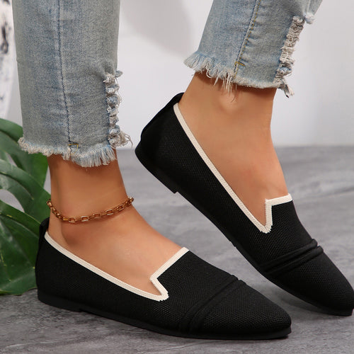 Dame Mode Slip-On Ballerinas med åndbar struktur Stilla