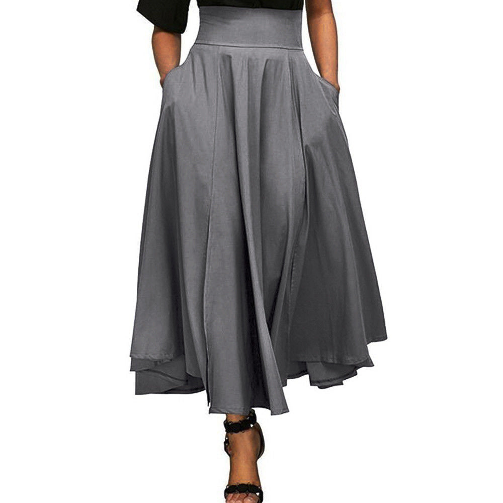 Kvinde Elegant Flydende Midi-Nederdel Stilla
