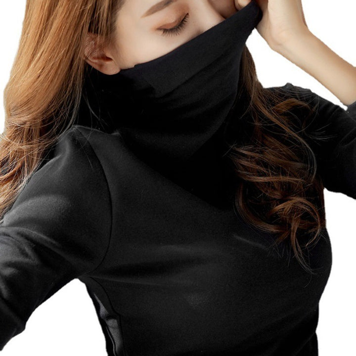 Kvinder's Langærmet Turtleneck Top Lavet af Blødt Strækstof Skovae