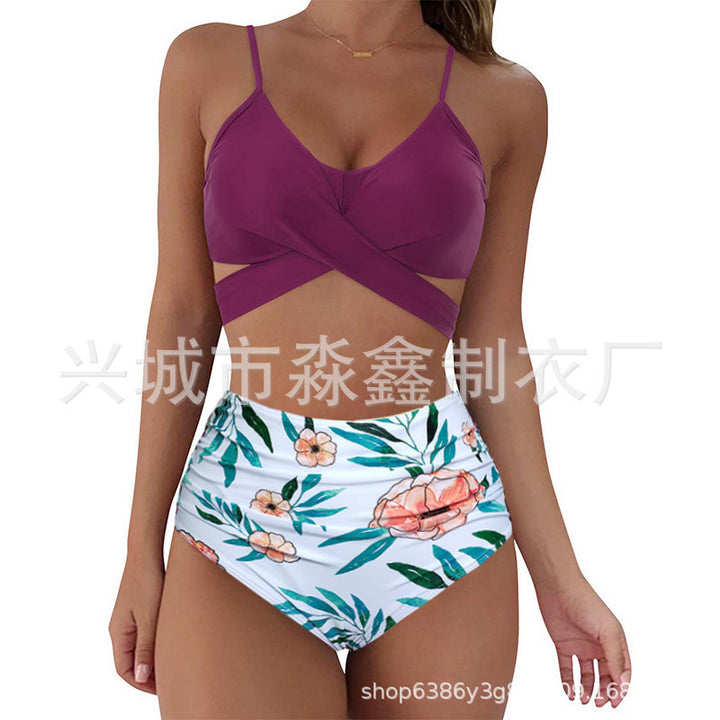 Dame Crop-Top bikini sæt med flettet design Skovae