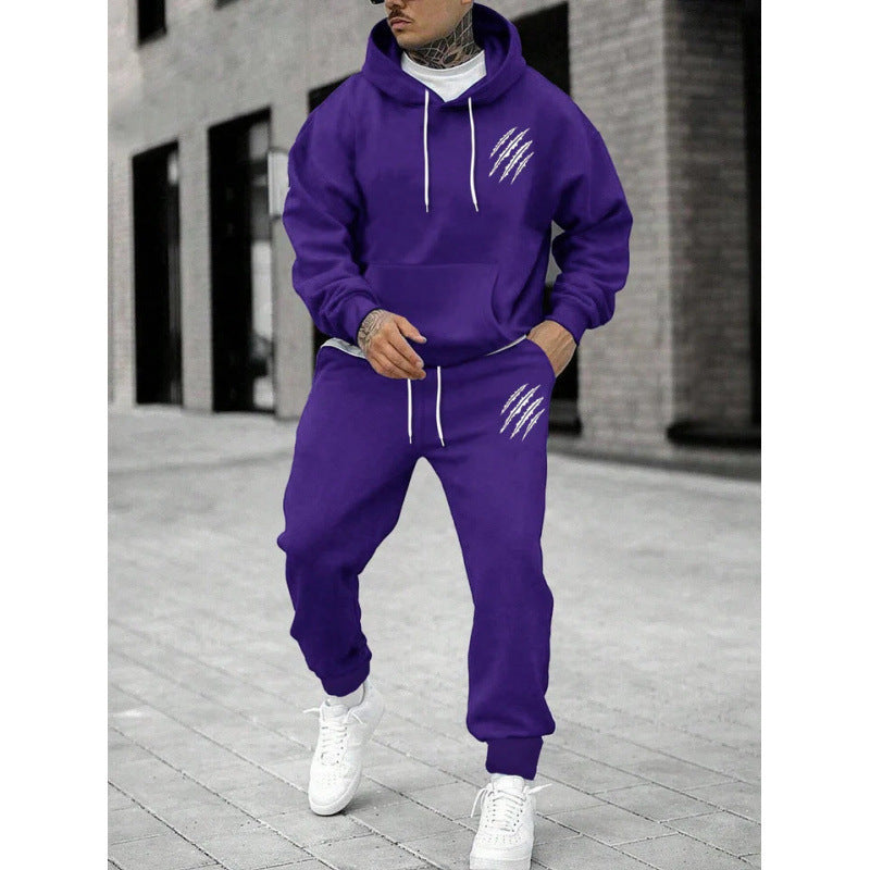 Herre hoodie tracksuit med kreative grafik og komfortabel pasform Skovae