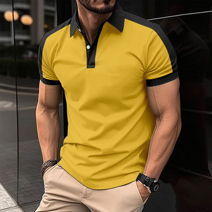 Herrer sporty kortærmet polo med åndbare indsatser og moderne ståkrave Stilla