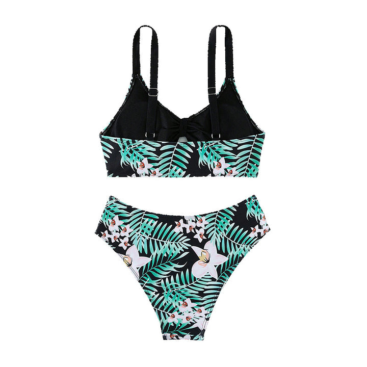 Dame to-delt bikini sæt med blomstret design og justerbare stropper Skovae