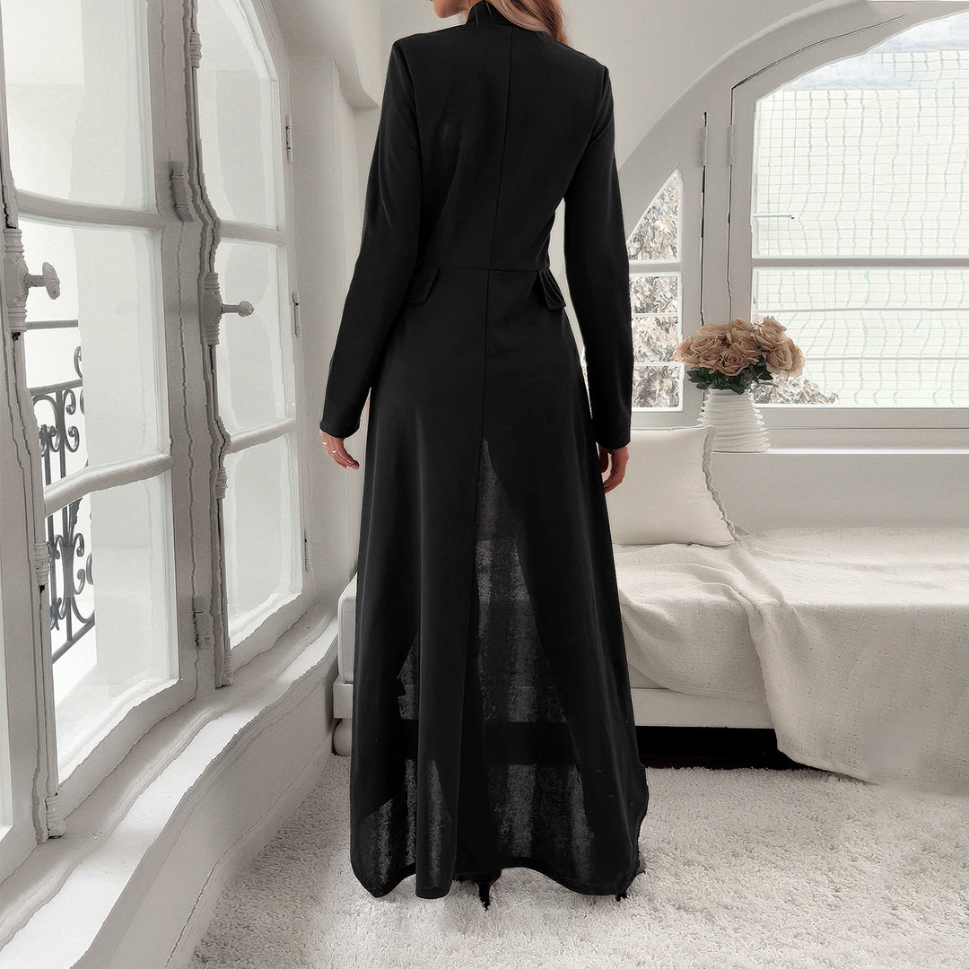 Dame Longblazer med asymmetrisk snit og ståkrave Stilla