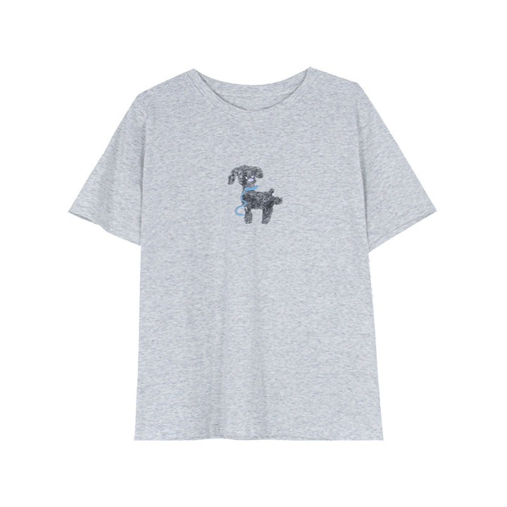 Dame T-shirt med kreativt dyremotiv og afslappet snit Stilla
