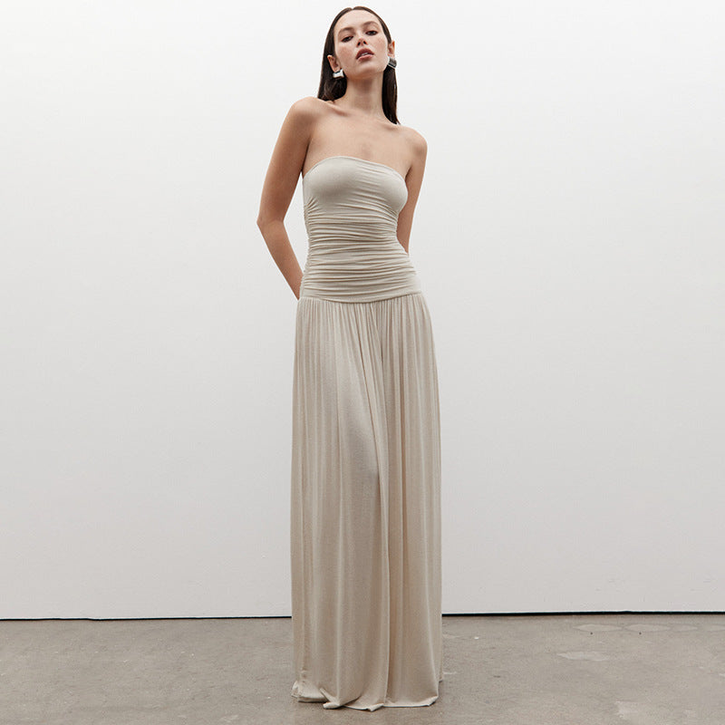 Femme Elegante Raffineret Maxi Kjole Stilla