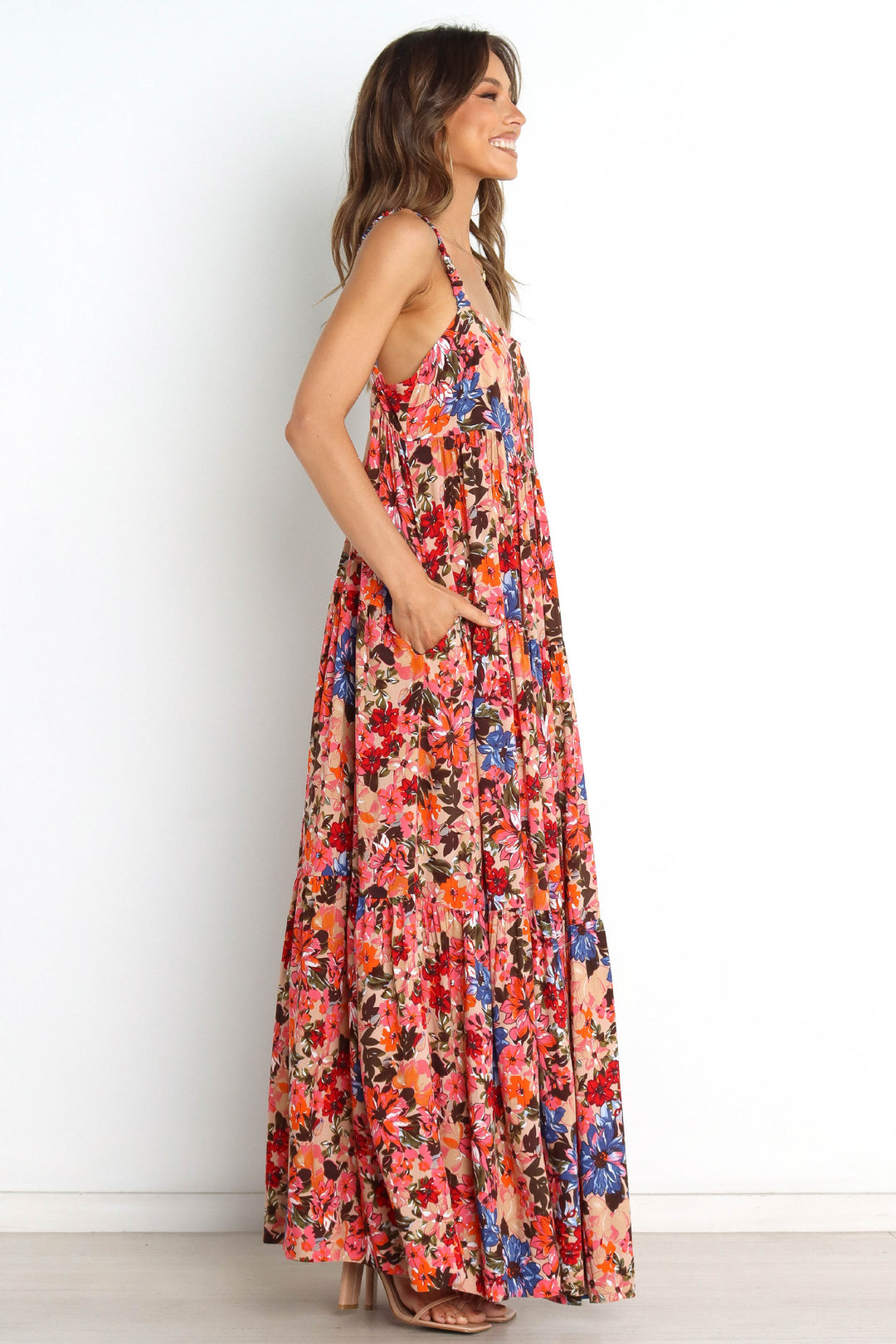 Femme Floral Bindebånd Maxi Kjole Stilla