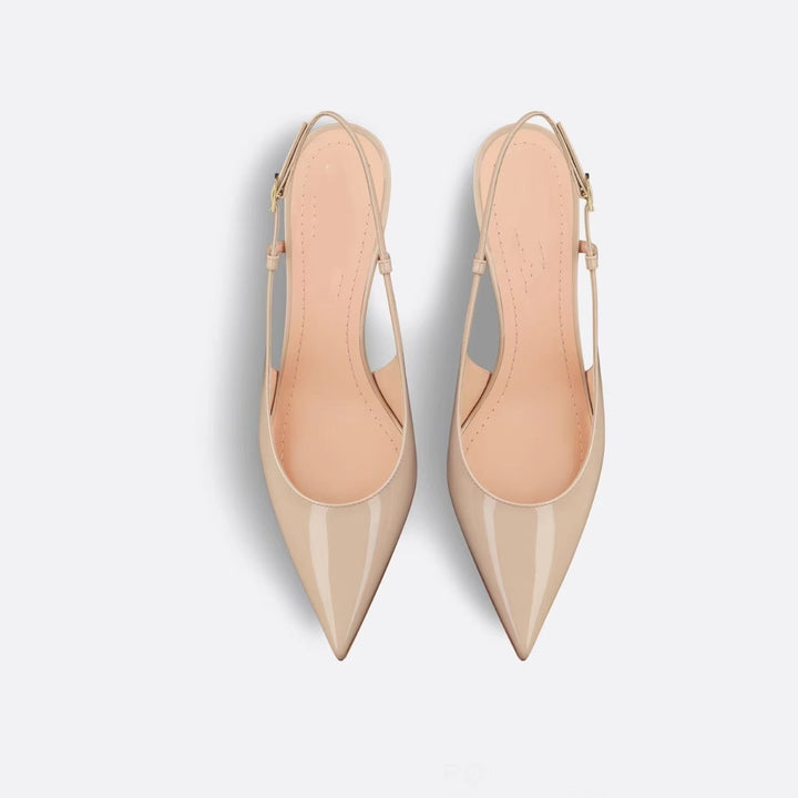 Dame Slingback hæl sko med unikt skulpturelt hældesign Stilla