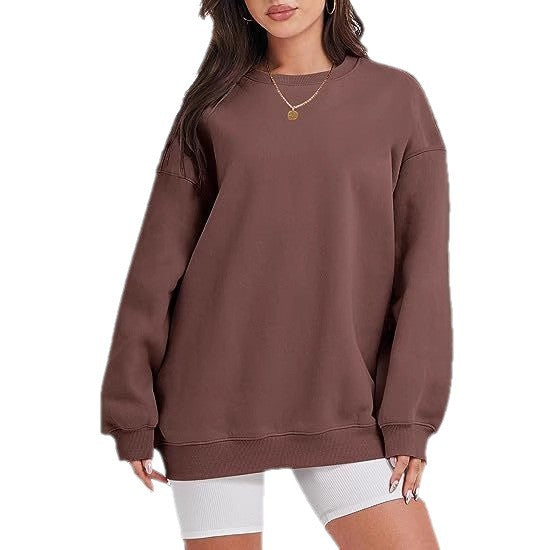 Kvinders sweatshirt i høj kvalitets bomuldsblanding og afslappet design Skovae