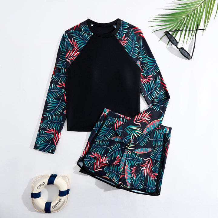 Dame Langærmet Rashguard og Svømmebukser Sæt Stilla