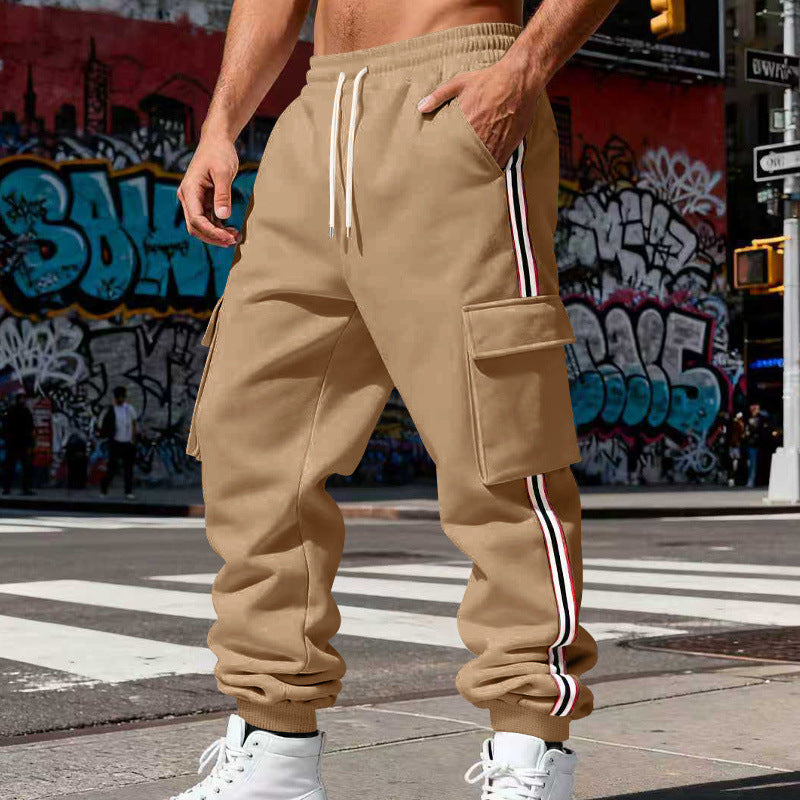 Herren nan Cargojoggingbukser med snøre, sidelomme og elastiske cuffs Skovae