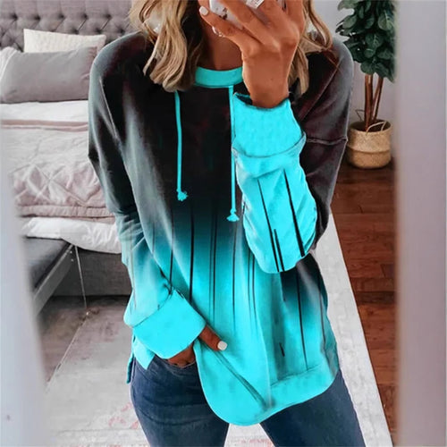 Kvinders hoodie med stilfuld gradient og unikt design Stilla