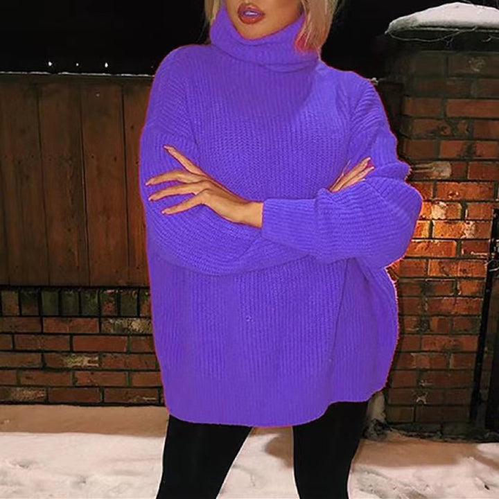 Damer Oversized Rullekravepullover i blød strik Stilla