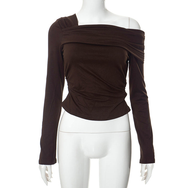 Femme Off-Shoulder Rynk Langærmet Top Stilla