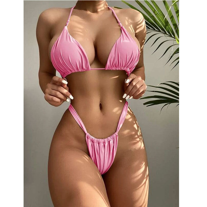 Dame Triangel-Bikini med høj benudskæring Skovae