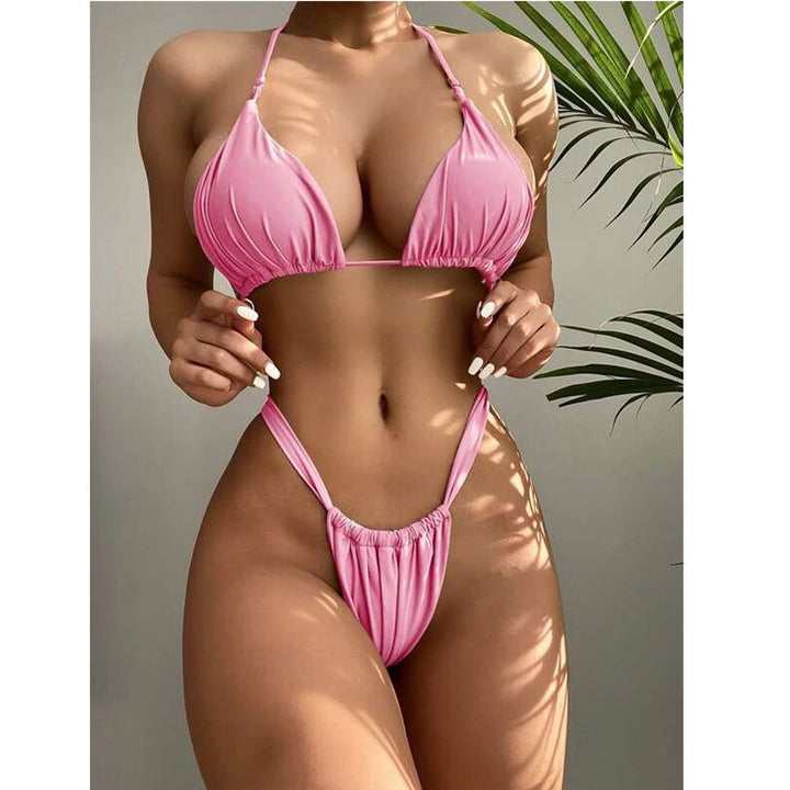 Dame Triangel-Bikini med høj benudskæring Skovae