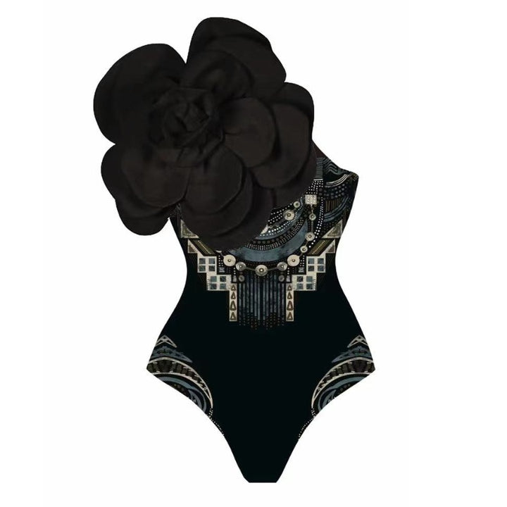Dame Elegant One-Piece with Artistic Flower Decoration Skovae