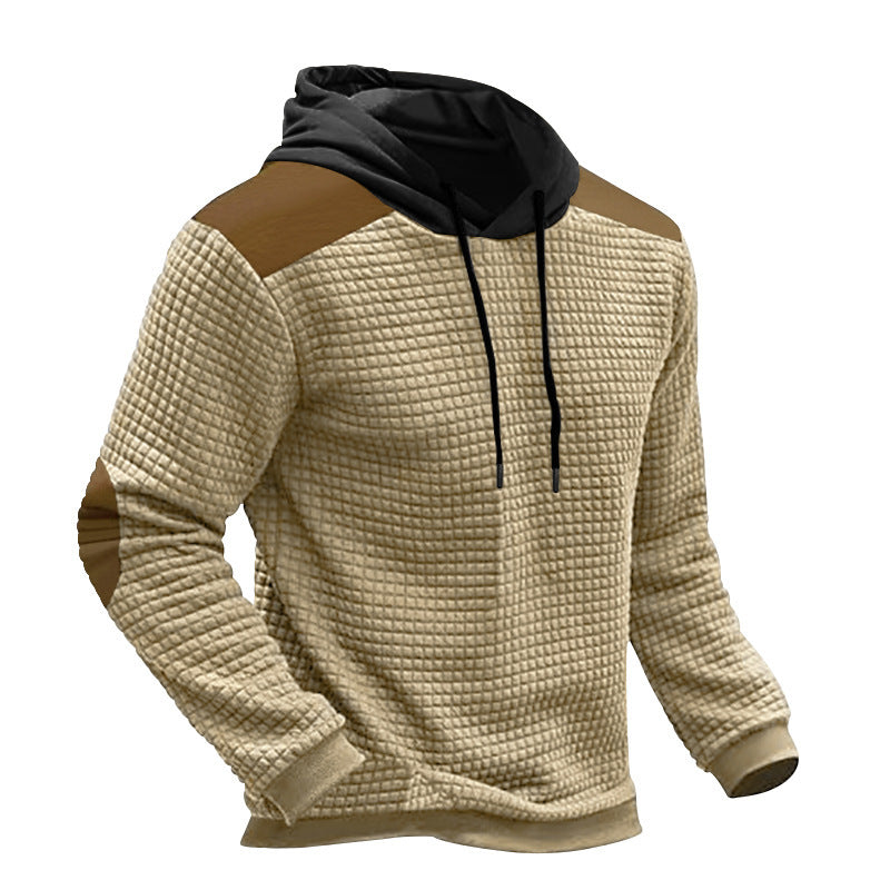 Herrer sporty hoodie med struktureret yttermateriale og kontrastelementer Stilla