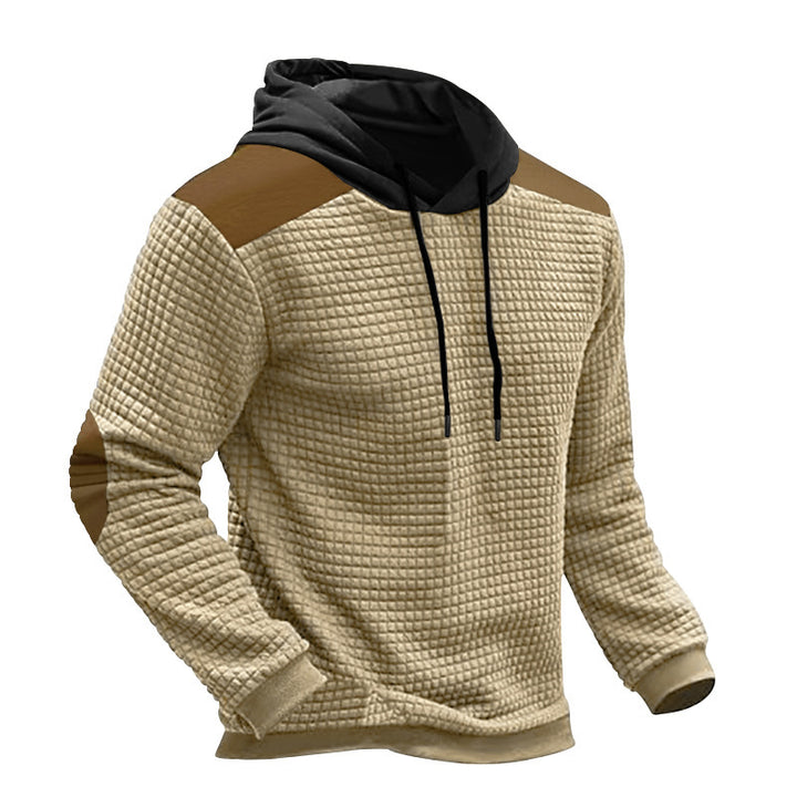 Herrer sporty hoodie med struktureret yttermateriale og kontrastelementer Stilla