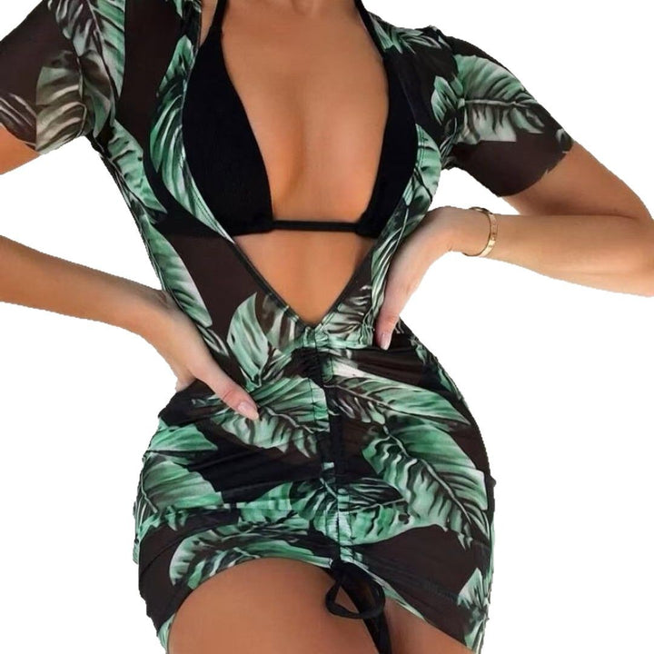 Dame Bikiniset med let, åndbart Cover-Up og justerbare stropper Stilla