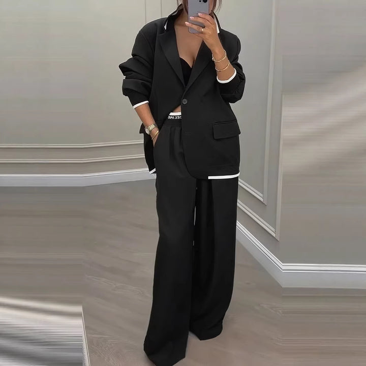Kvinders fashionable oversized blazer sæt med elegante jakkebukser Stilla