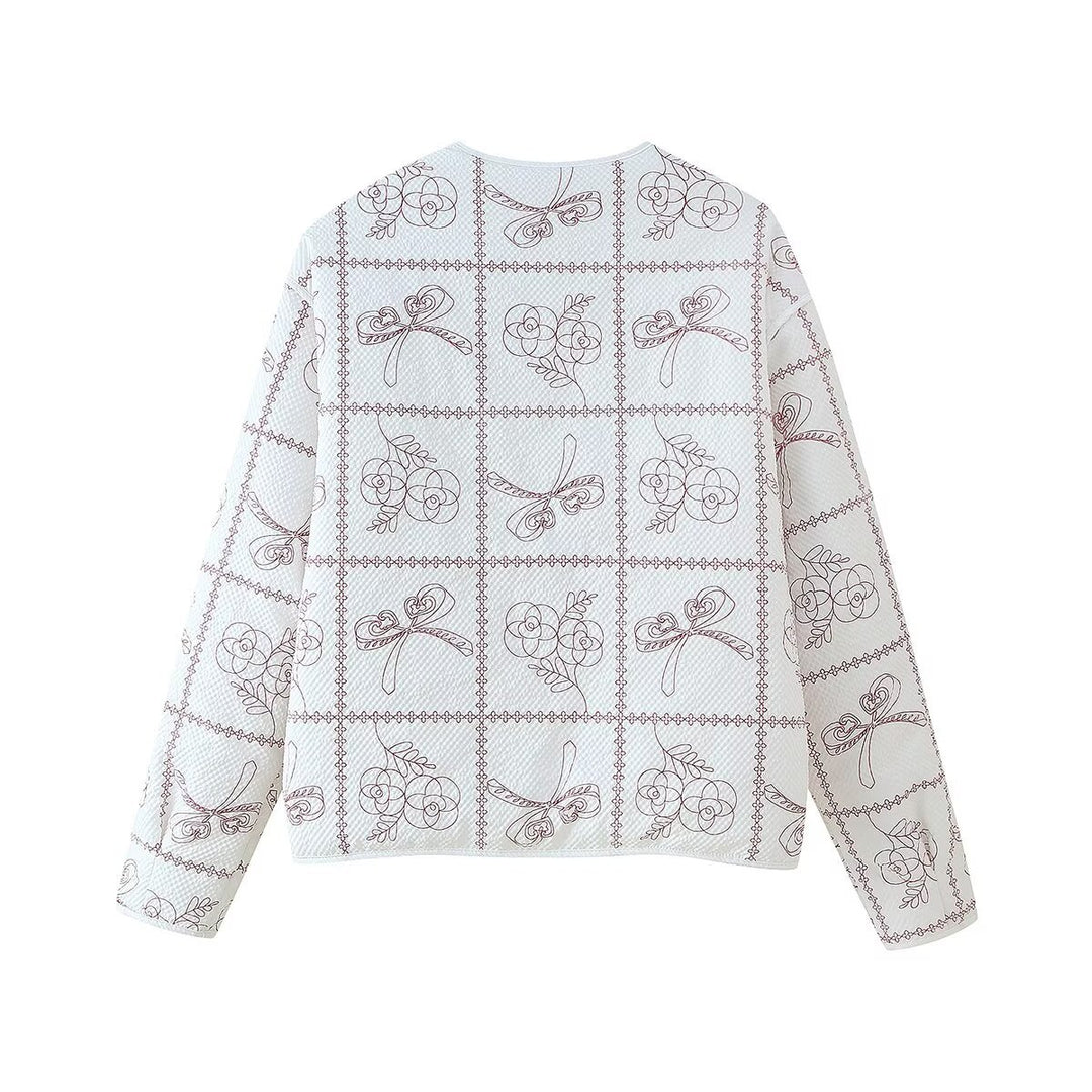 Damer quilted blazer-top med blomsterprint Stilla