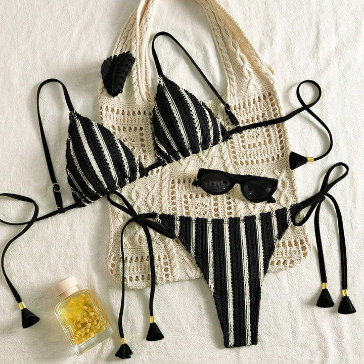 Dame Strappy Bikinisæt med justerbare stropper Skovae