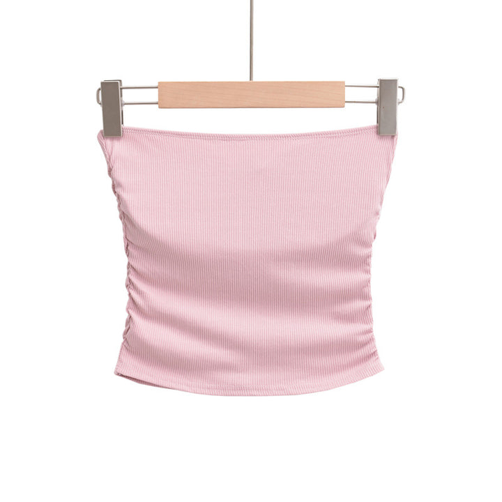 Dame Crop-Top med hjerteformet udskæring og struktureret materiale Stilla
