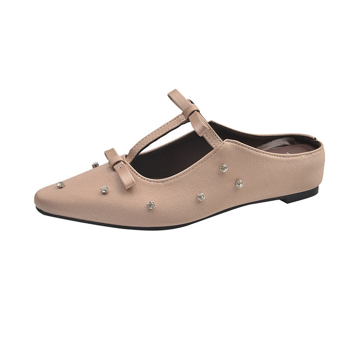 Dame elegant spidsed slippers med strass-accenter Stilla