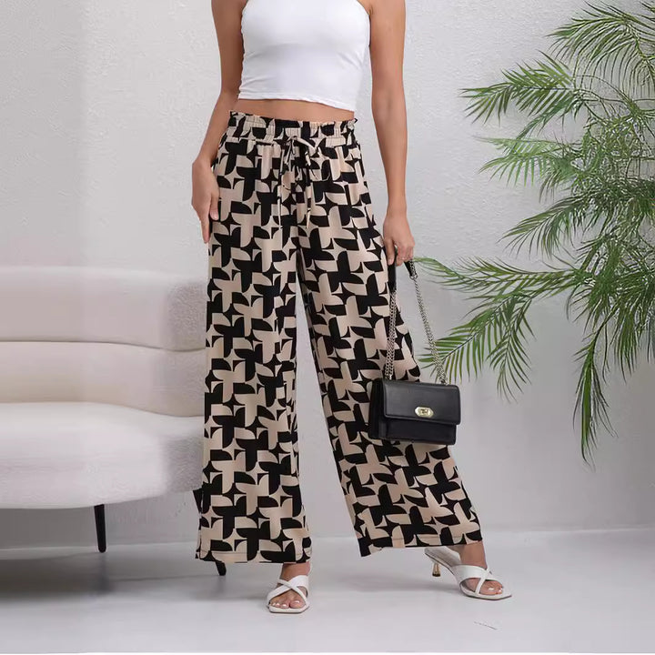 Dame løse chinos i geometrisk design Stilla